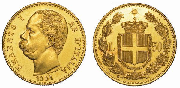 REGNO D'ITALIA. UMBERTO I DI SAVOIA, 1878-1900. 50 Lire 1884.  - Asta Numismatica - Associazione Nazionale - Case d'Asta italiane