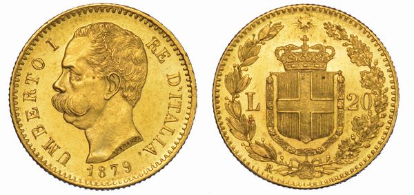 REGNO D'ITALIA. UMBERTO I DI SAVOIA, 1878-1900. 20 Lire 1879.  - Asta Numismatica - Associazione Nazionale - Case d'Asta italiane