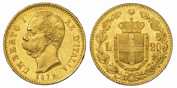 REGNO D'ITALIA. UMBERTO I DI SAVOIA, 1878-1900. 20 Lire 1879.  - Asta Numismatica - Associazione Nazionale - Case d'Asta italiane