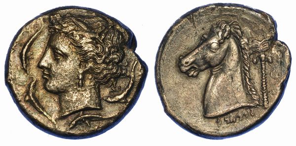 SICILIA - PERIODO SICULO PUNICO. Tetradracma, 320 a.C. (zecca incerta della Sicilia).  - Asta Numismatica - Associazione Nazionale - Case d'Asta italiane