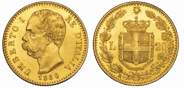 REGNO D'ITALIA. UMBERTO I DI SAVOIA, 1878-1900. 20 Lire 1886.  - Asta Numismatica - Associazione Nazionale - Case d'Asta italiane
