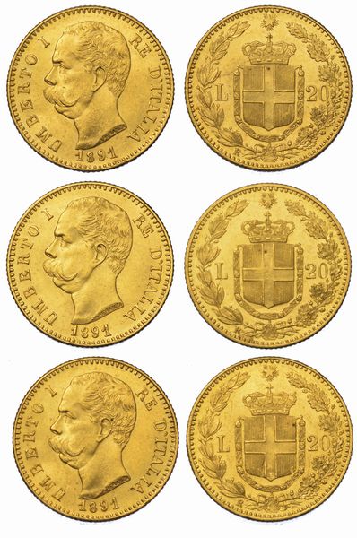 REGNO D'ITALIA. Lotto di tre monete.  - Asta Numismatica - Associazione Nazionale - Case d'Asta italiane