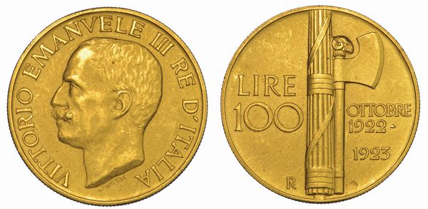 REGNO D'ITALIA. VITTORIO EMANUELE III DI SAVOIA, 1900-1946. 100 Lire 1923. Fascio.  - Asta Numismatica - Associazione Nazionale - Case d'Asta italiane