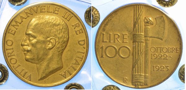 REGNO D'ITALIA. VITTORIO EMANUELE III DI SAVOIA, 1900-1946. 100 Lire 1923. Fascio.  - Asta Numismatica - Associazione Nazionale - Case d'Asta italiane