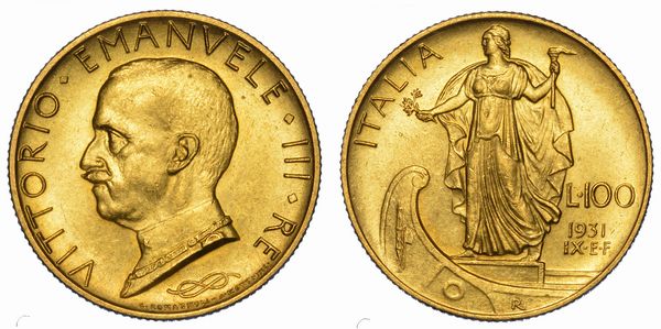 REGNO DITALIA. VITTORIO EMANUELE III DI SAVOIA, 1900-1946. 100 lire 1931/A. IX. Italia su prora.  - Asta Numismatica - Associazione Nazionale - Case d'Asta italiane