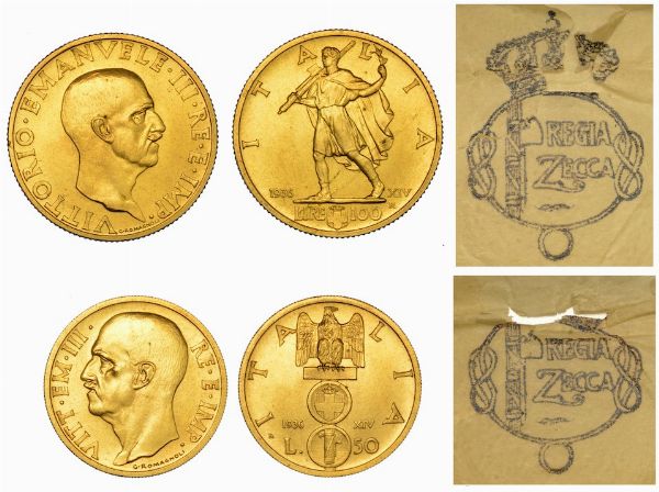 REGNO D'ITALIA. VITTORIO EMANUELE III DI SAVOIA, 1900-1946. Lotto di due monete.  - Asta Numismatica - Associazione Nazionale - Case d'Asta italiane