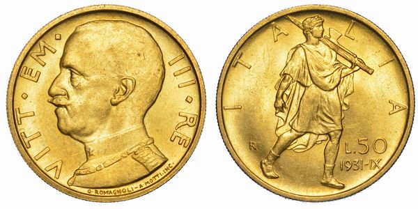 REGNO DITALIA. VITTORIO EMANUELE III DI SAVOIA, 1900-1946. 50 lire 1931/A. IX. Littore.  - Asta Numismatica - Associazione Nazionale - Case d'Asta italiane