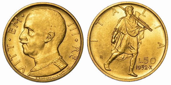 REGNO D'ITALIA. VITTORIO EMANUELE III DI SAVOIA, 1900-1946. 50 Lire 1932/A. X. Littore.  - Asta Numismatica - Associazione Nazionale - Case d'Asta italiane