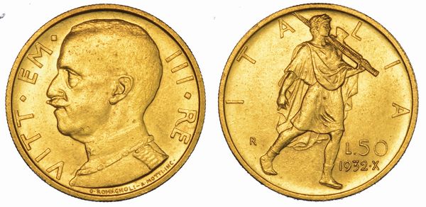 REGNO D'ITALIA. VITTORIO EMANUELE III DI SAVOIA, 1900-1946. 50 Lire 1932/A. X. Littore.  - Asta Numismatica - Associazione Nazionale - Case d'Asta italiane