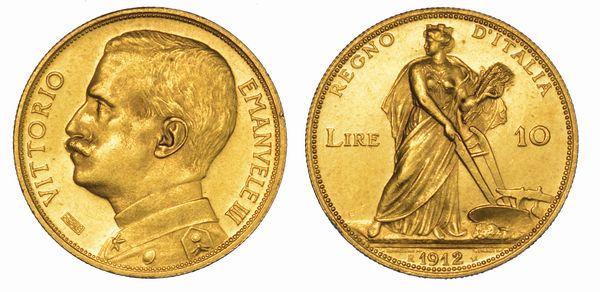 REGNO D'ITALIA. VITTORIO EMANUELE III DI SAVOIA, 1900-1946. 10 Lire 1912. Aratrice.  - Asta Numismatica - Associazione Nazionale - Case d'Asta italiane