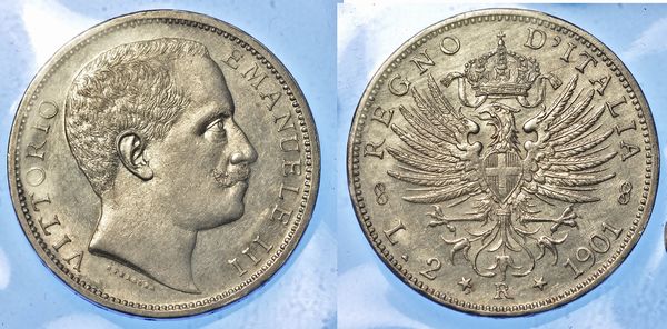 REGNO D'ITALIA. VITTORIO EMANUELE III DI SAVOIA, 1900-1946. 2 Lire 1901. Aquila Sabauda.  - Asta Numismatica - Associazione Nazionale - Case d'Asta italiane
