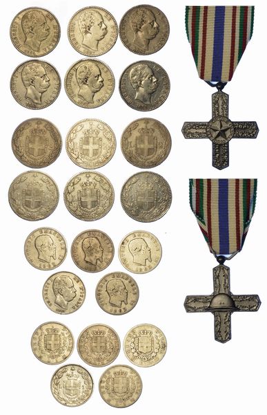 REGNO DITALIA. Lotto di undici monete e una decorazione.  - Asta Numismatica - Associazione Nazionale - Case d'Asta italiane