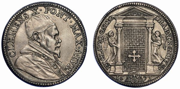 STATO PONTIFICIO. CLEMENTE X, 1670-1676. Testone 1675 (Anno Santo).  - Asta Numismatica - Associazione Nazionale - Case d'Asta italiane