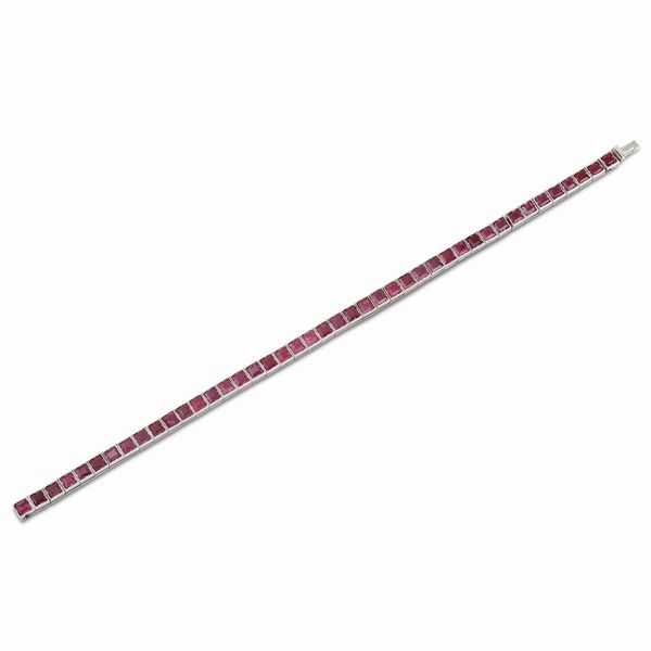 BRACCIALE TENNIS CON RUBINI BIRMANI  - Asta Gioielli - Associazione Nazionale - Case d'Asta italiane