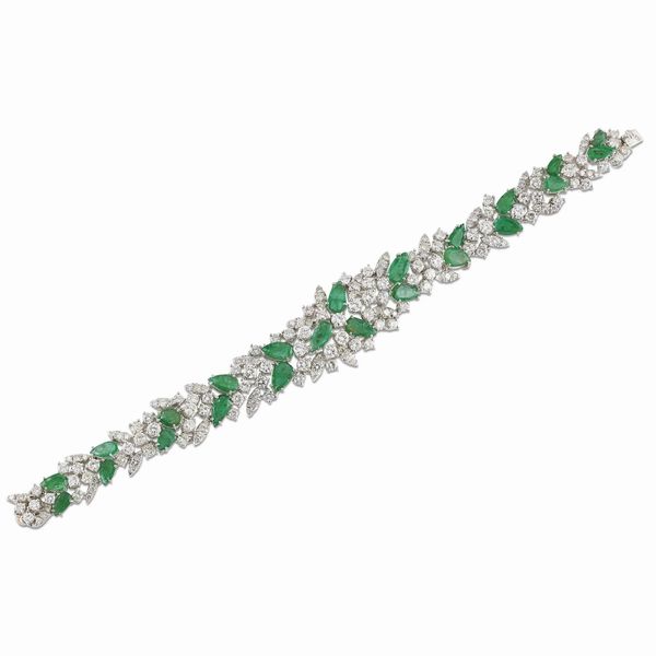 BRACCIALE CON SMERALDI E DIAMANTI  - Asta Gioielli - Associazione Nazionale - Case d'Asta italiane