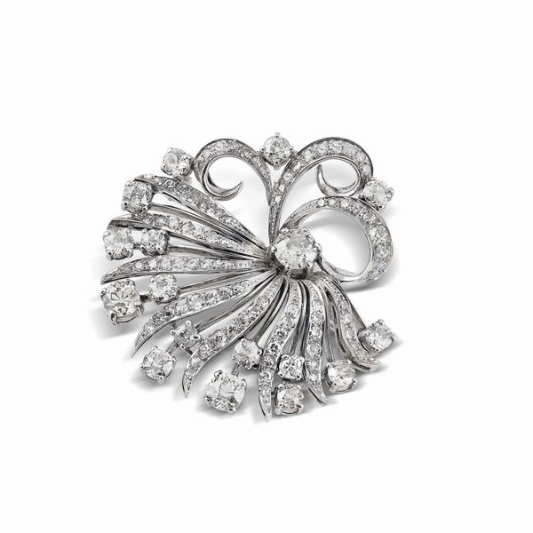 SPILLA A TRALCIO CON DIAMANTI  - Asta Gioielli - Associazione Nazionale - Case d'Asta italiane