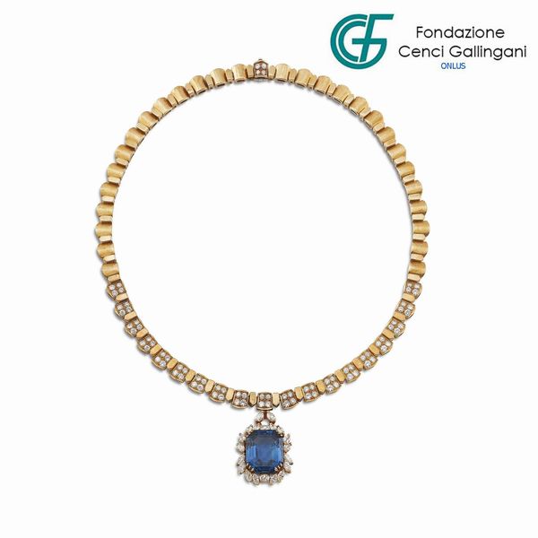 COLLANA CON ZAFFIRO PENDENTE  - Asta Gioielli - Associazione Nazionale - Case d'Asta italiane
