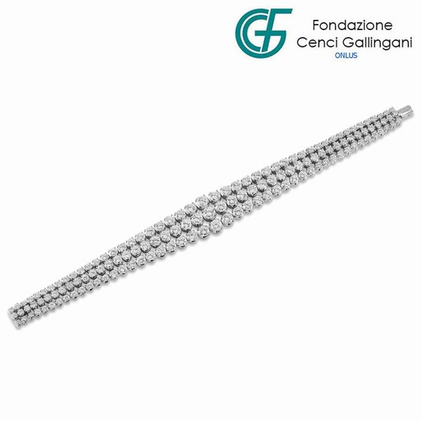 BRACCIALE A FASCIA DI DIAMANTI  - Asta Gioielli - Associazione Nazionale - Case d'Asta italiane