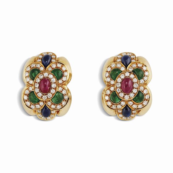 PAIO DI ORECCHINI FLOREALI  - Asta Gioielli - Associazione Nazionale - Case d'Asta italiane