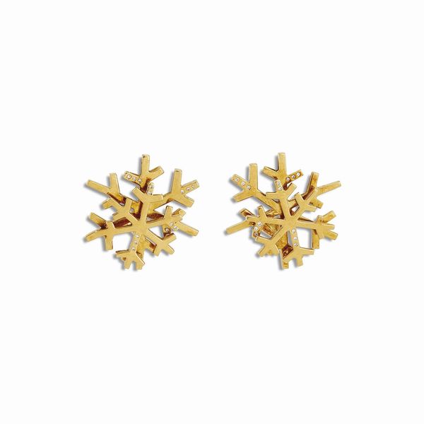 Angela cummings : CUMMINGS PAIO DI ORECCHINI FIOCCO DI NEVE  - Asta Gioielli - Associazione Nazionale - Case d'Asta italiane