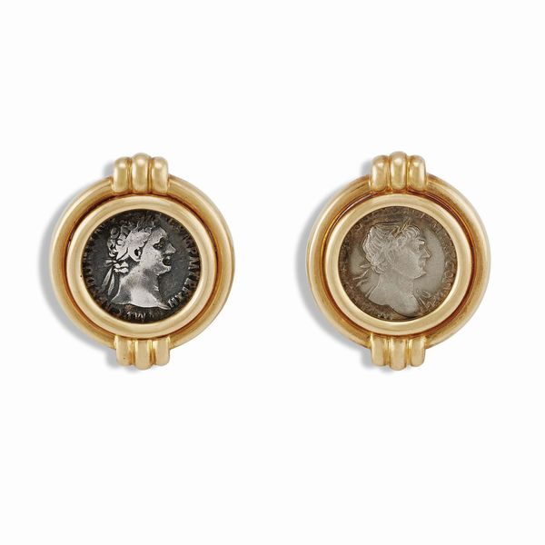 bulgari : BULGARI PAIO DI ORECCHINI CON MONETE  - Asta Gioielli - Associazione Nazionale - Case d'Asta italiane