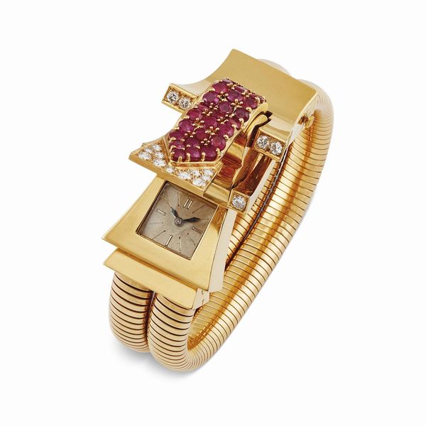 BRACCIALE CON OROLOGIO A SCOMPARSA  - Asta Gioielli - Associazione Nazionale - Case d'Asta italiane