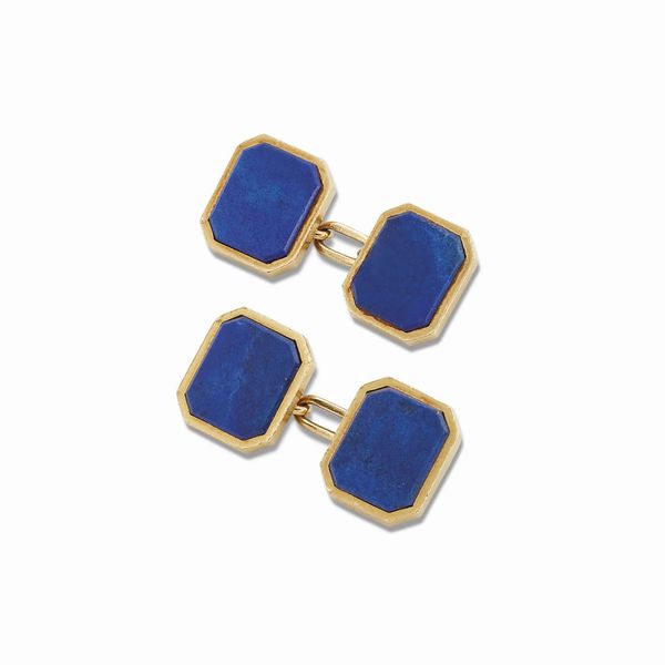 PAIO DI GEMELLI CON LAPISLAZZULI  - Asta Gioielli - Associazione Nazionale - Case d'Asta italiane