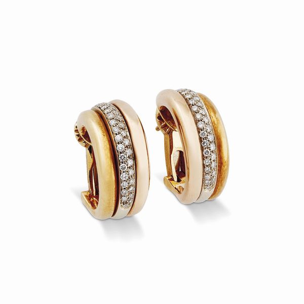 CARTIER : CARTIER PAIO DI ORECCHINI CON DIAMANTI  - Asta Gioielli - Associazione Nazionale - Case d'Asta italiane