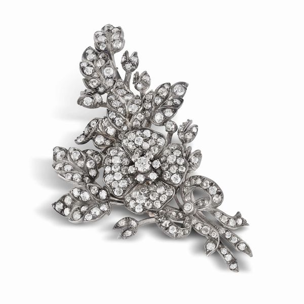 SPILLA EN TREMBLANT CON DIAMANTI  - Asta Gioielli - Associazione Nazionale - Case d'Asta italiane