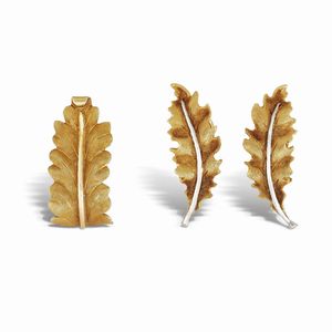 BUCCELLATI - BUCCELLATI DEMI PARURE A FORMA DI FOGLIA