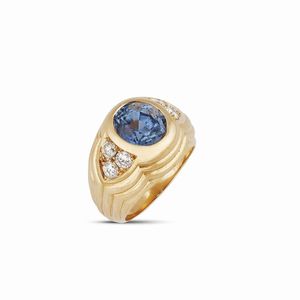 bulgari - BULGARI ANELLO CON ZAFFIRO E DIAMANTI