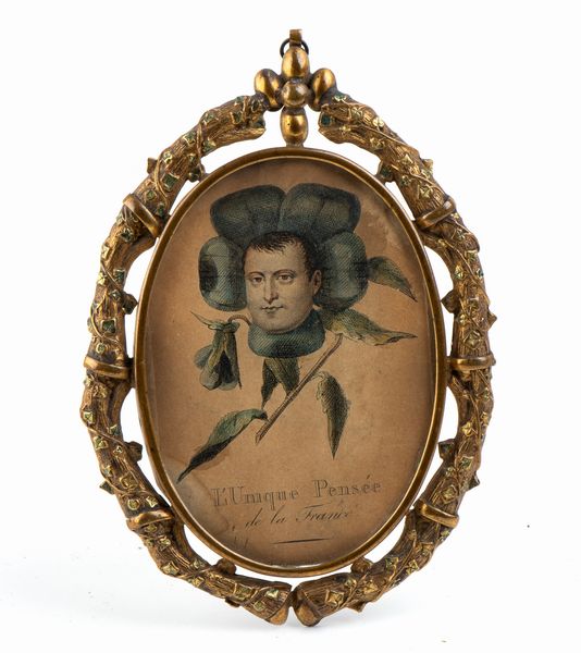 Importante miniatura ovale in cornice in bronzo con rappresentazione del �pensiero unico napoleonico�  - Asta Militaria, Ordini cavallereschi, Napoleonica - Associazione Nazionale - Case d'Asta italiane