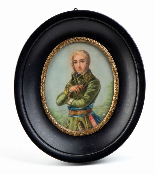 Coppia di miniature ovali  - Asta Militaria, Ordini cavallereschi, Napoleonica - Associazione Nazionale - Case d'Asta italiane