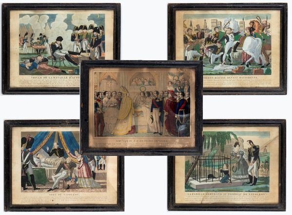 5 stampe popolari in cornice a soggetto napoleonico  - Asta Militaria, Ordini cavallereschi, Napoleonica - Associazione Nazionale - Case d'Asta italiane