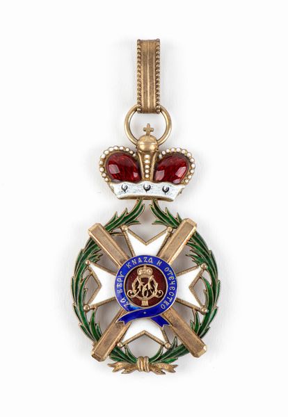 Serbia, Ordine di Takovo, insegna di commendatore. senza nastro  - Asta Militaria, Ordini cavallereschi, Napoleonica - Associazione Nazionale - Case d'Asta italiane