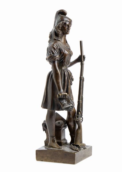 Scultura in bronzo con rappresentazione della rivoluzione del 1830  - Asta Militaria, Ordini cavallereschi, Napoleonica - Associazione Nazionale - Case d'Asta italiane