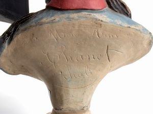Grande busto in terracotta policroma con rappresentazione della Terza Repubblica (1870)  - Asta Militaria, Ordini cavallereschi, Napoleonica - Associazione Nazionale - Case d'Asta italiane
