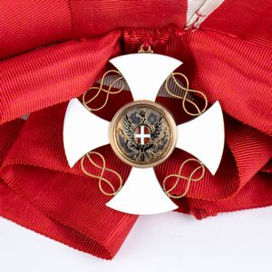 ORDINE DELLA  CORONA D'ITALIA, FASCIA DI GRAN CROCE CON PENDENTE  - Asta Militaria, Ordini cavallereschi, Napoleonica - Associazione Nazionale - Case d'Asta italiane