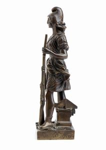 Scultura in bronzo con rappresentazione della rivoluzione del 1830  - Asta Militaria, Ordini cavallereschi, Napoleonica - Associazione Nazionale - Case d'Asta italiane