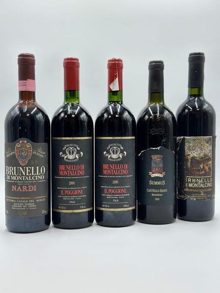 Selezione Brunello di Montalcino, Nardi, Il Poggione, Summus Banfi, 1990-1995  - Asta Vini Rossi: grandi etichette d'Italia e Francia. Con una selezione di vini bianchi e champagne - Associazione Nazionale - Case d'Asta italiane