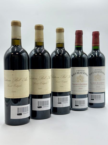 Selezione Saint Estephe, 3 Chteau Bel Air, 2 Chteau Haut - Beausjour, 1999-2009  - Asta Vini Rossi: grandi etichette d'Italia e Francia. Con una selezione di vini bianchi e champagne - Associazione Nazionale - Case d'Asta italiane