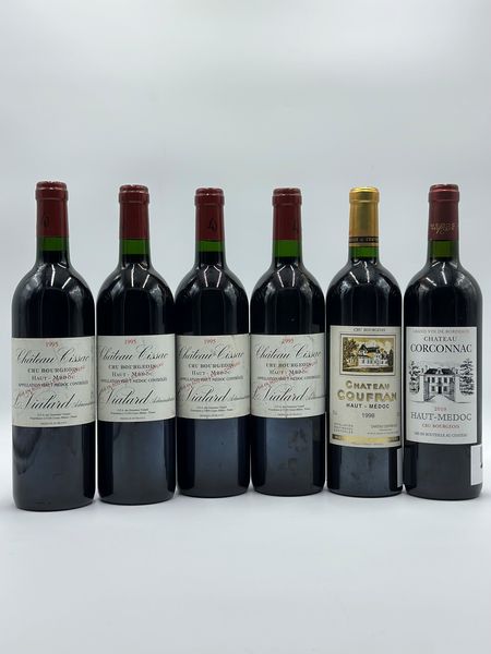 Selezione Bourgeois, Chteau Cissac, Chteau Coufran, Chteau Corconnac, 1995-1998-2010  - Asta Vini Rossi: grandi etichette d'Italia e Francia. Con una selezione di vini bianchi e champagne - Associazione Nazionale - Case d'Asta italiane