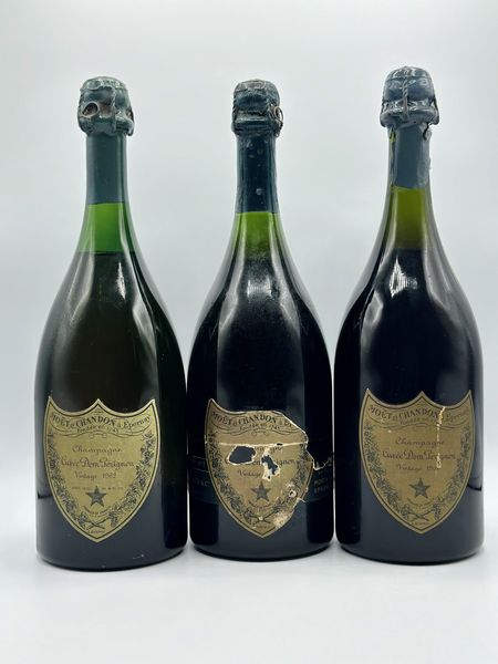 Mot & Chandon, Dom Prignon Brut Vintage 1962, 1963, 1964  - Asta Vini Rossi: grandi etichette d'Italia e Francia. Con una selezione di vini bianchi e champagne - Associazione Nazionale - Case d'Asta italiane