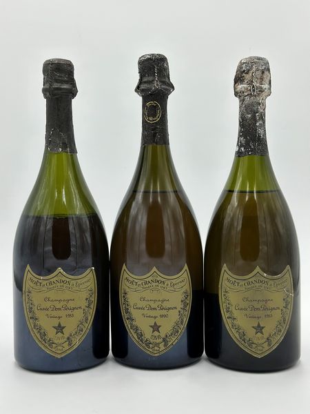 Mot & Chandon, Dom Prignon Vintage 1983-1990, 1983-1983-1990  - Asta Vini Rossi: grandi etichette d'Italia e Francia. Con una selezione di vini bianchi e champagne - Associazione Nazionale - Case d'Asta italiane