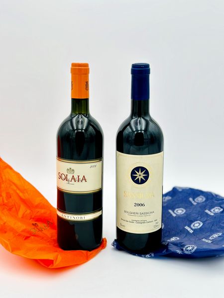 Marchesi Antinori, Solaia - Tenuta San Guido, Sassicaia, 2006  - Asta Vini Rossi: grandi etichette d'Italia e Francia. Con una selezione di vini bianchi e champagne - Associazione Nazionale - Case d'Asta italiane