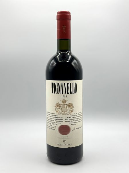 Marchesi Antinori, Tignanello, 1998  - Asta Vini Rossi: grandi etichette d'Italia e Francia. Con una selezione di vini bianchi e champagne - Associazione Nazionale - Case d'Asta italiane