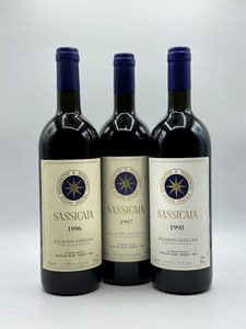Tenuta San Guido, Sassicaia, 1996-1997-1998  - Asta Vini Rossi: grandi etichette d'Italia e Francia. Con una selezione di vini bianchi e champagne - Associazione Nazionale - Case d'Asta italiane