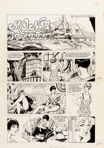 Leone Frollo : Mona Street - Entra in scena Mona Street  - Asta Fumetti: Tavole e Illustrazioni Originali - Associazione Nazionale - Case d'Asta italiane