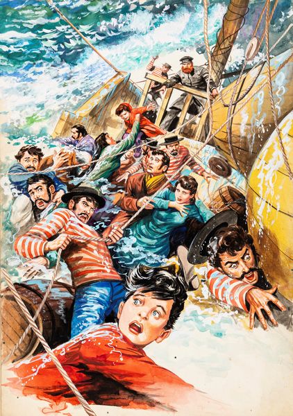 Ferdinando Corbella : Intrepido - Naufragio  - Asta Fumetti: Tavole e Illustrazioni Originali - Associazione Nazionale - Case d'Asta italiane