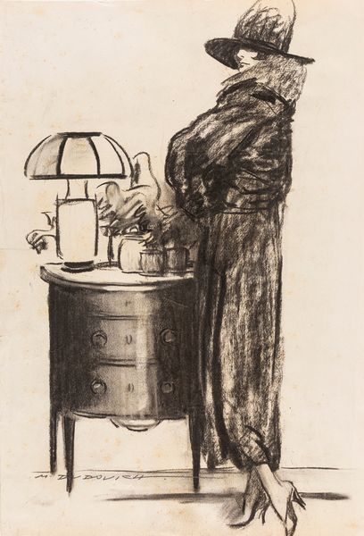 Marcello Dudovich : La Rinascente - Modello per signora  - Asta Fumetti: Tavole e Illustrazioni Originali - Associazione Nazionale - Case d'Asta italiane